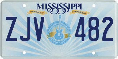 MS license plate ZJV482