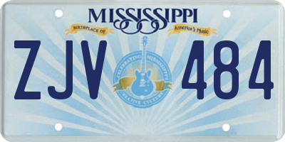 MS license plate ZJV484