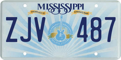 MS license plate ZJV487