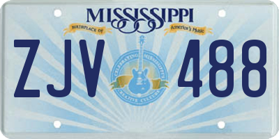 MS license plate ZJV488