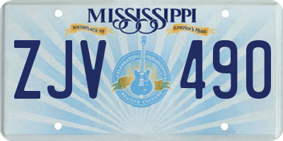 MS license plate ZJV490