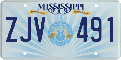 MS license plate ZJV491