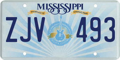 MS license plate ZJV493