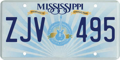 MS license plate ZJV495