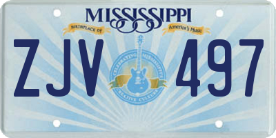 MS license plate ZJV497