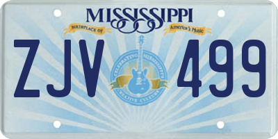 MS license plate ZJV499