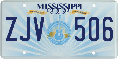 MS license plate ZJV506