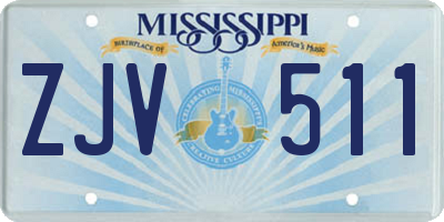 MS license plate ZJV511
