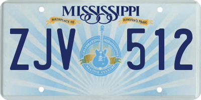 MS license plate ZJV512