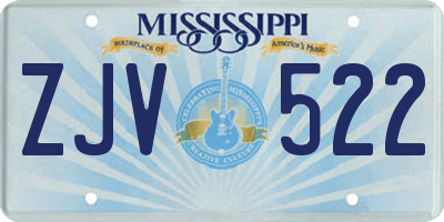 MS license plate ZJV522