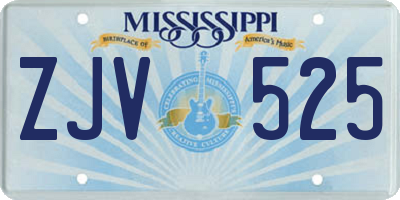 MS license plate ZJV525