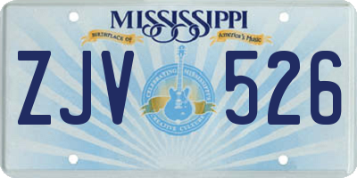 MS license plate ZJV526