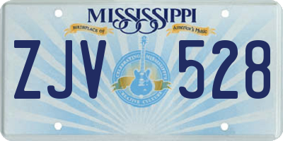 MS license plate ZJV528