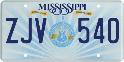 MS license plate ZJV540