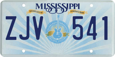 MS license plate ZJV541