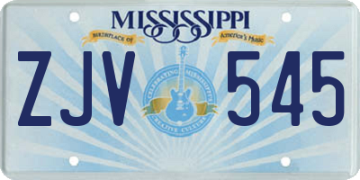 MS license plate ZJV545
