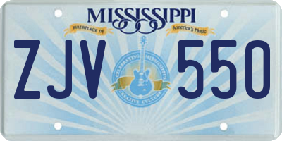 MS license plate ZJV550