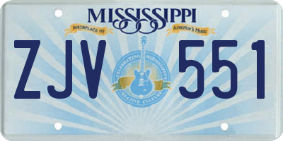 MS license plate ZJV551