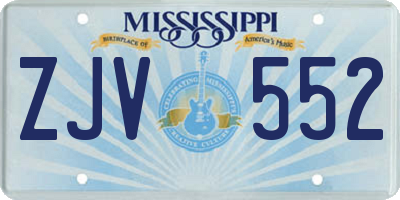 MS license plate ZJV552