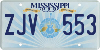MS license plate ZJV553