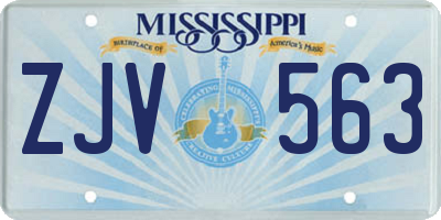 MS license plate ZJV563