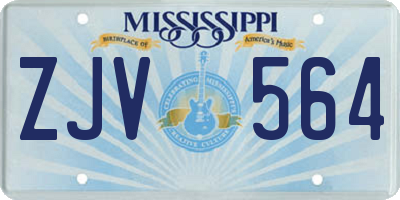 MS license plate ZJV564