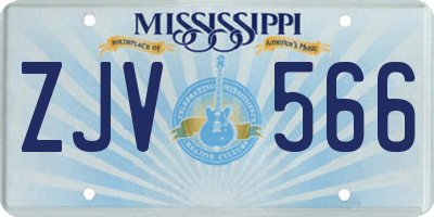 MS license plate ZJV566