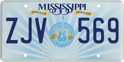 MS license plate ZJV569