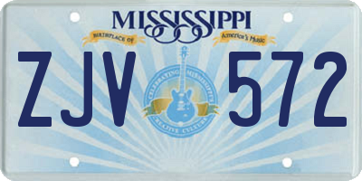 MS license plate ZJV572
