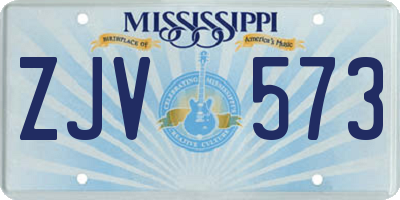 MS license plate ZJV573