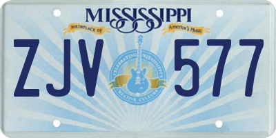 MS license plate ZJV577
