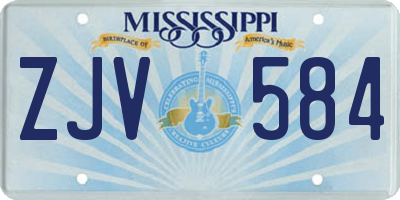 MS license plate ZJV584