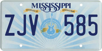 MS license plate ZJV585