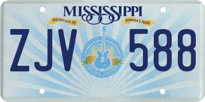 MS license plate ZJV588