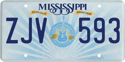 MS license plate ZJV593