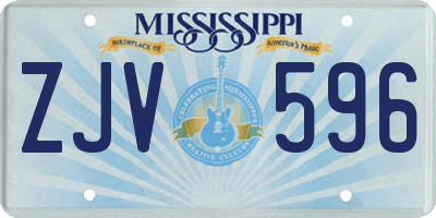 MS license plate ZJV596