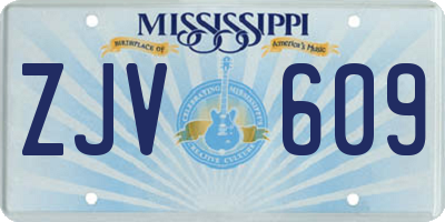 MS license plate ZJV609