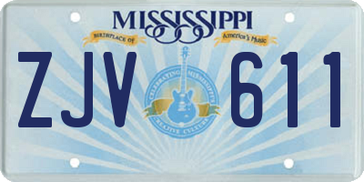 MS license plate ZJV611