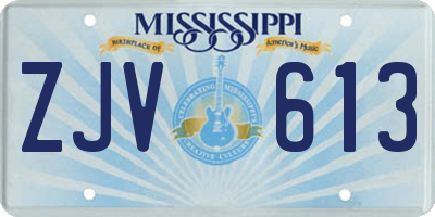 MS license plate ZJV613