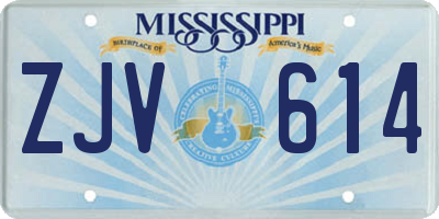 MS license plate ZJV614
