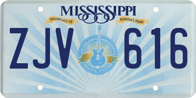 MS license plate ZJV616