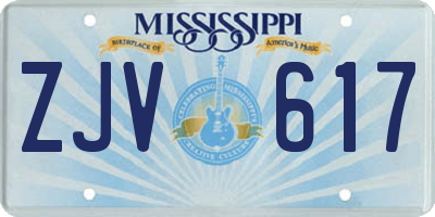 MS license plate ZJV617