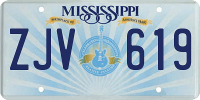 MS license plate ZJV619