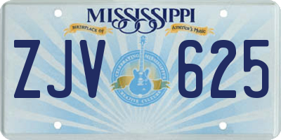 MS license plate ZJV625