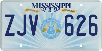 MS license plate ZJV626