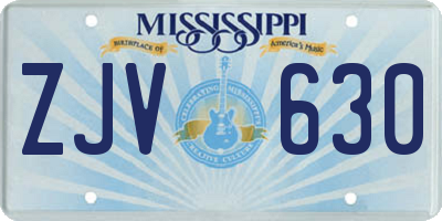 MS license plate ZJV630