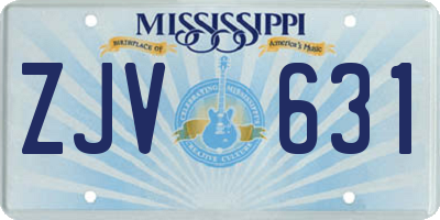 MS license plate ZJV631
