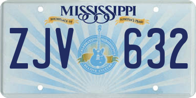 MS license plate ZJV632