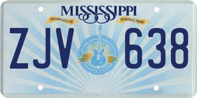 MS license plate ZJV638