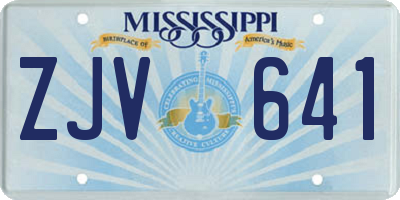 MS license plate ZJV641